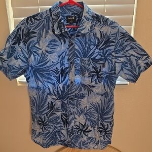 Hurley Men's Tropical Blue Leaf Shirt